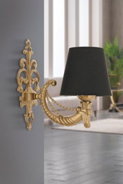 Opviq Lámpara de pared Gloria Negro y Dorado